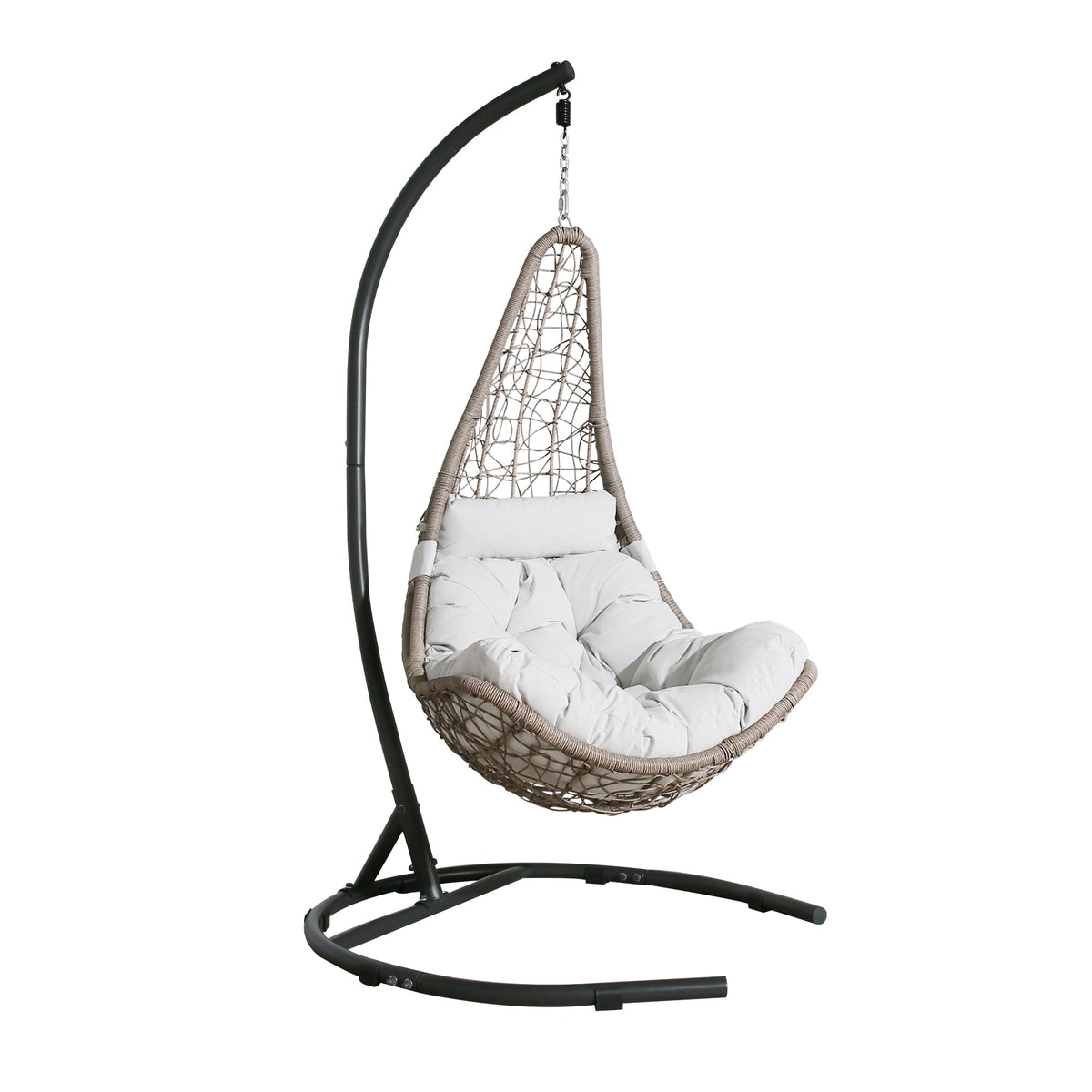 Furnishings Outdoor/Indoor Wicker Hanging Basket Swing Chair with Stand