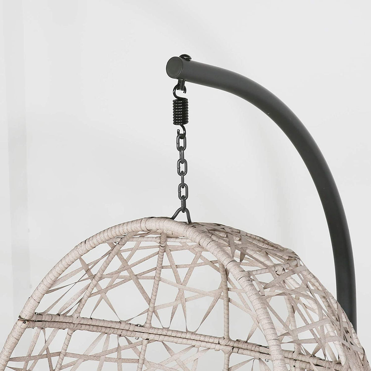 Furnishings Outdoor/Indoor Wicker Hanging Basket Swing Egg Chair with Stand and Cushion