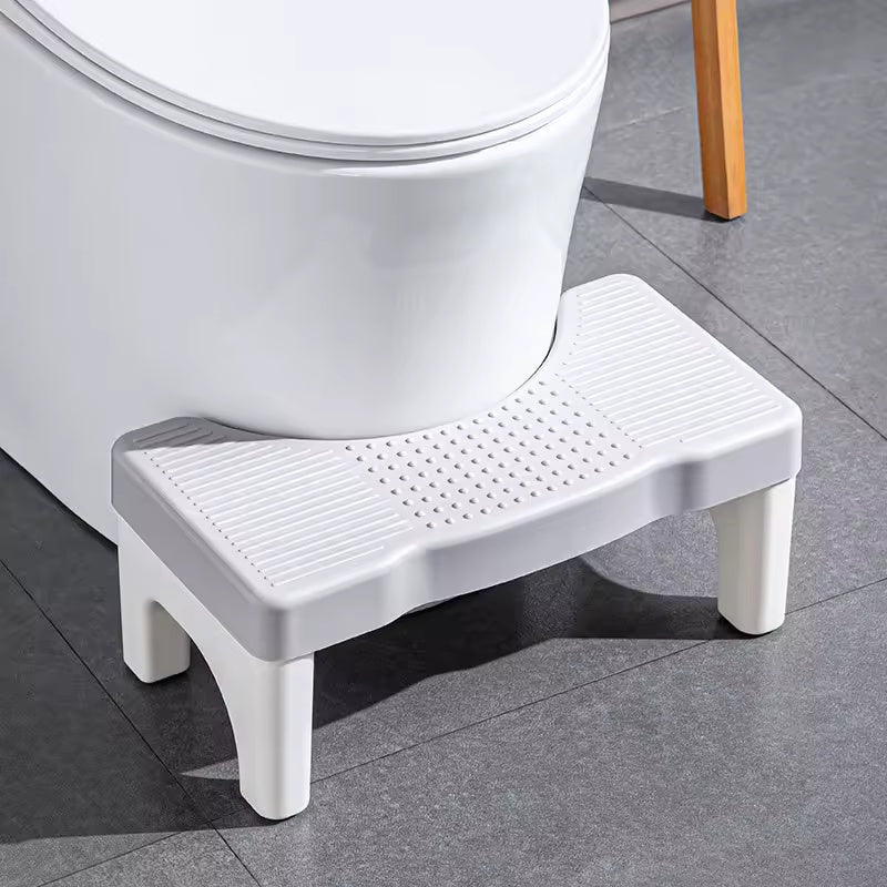 Ergonomic Bathroom Step | Height-Customized Poop Stool with Built-in Organizer
