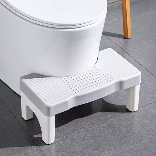 Ergonomic Bathroom Step | Height-Customized Poop Stool with Built-in Organizer