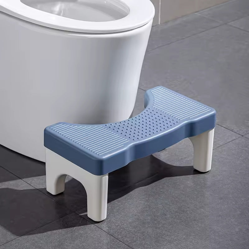 Ergonomic Bathroom Step | Height-Customized Poop Stool with Built-in Organizer