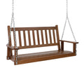 Outdoor Swing Bench for Porch. 2-Person Wood Hanging Swing with Heavy Duty Chains