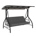3 Person Swing with PC Hardtop Canopy. Outdoor 3 Seater