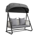 2 Person Porch Swing with Stand. Patio Swing Chair with Adjustable Canopy. Comfort Cushion