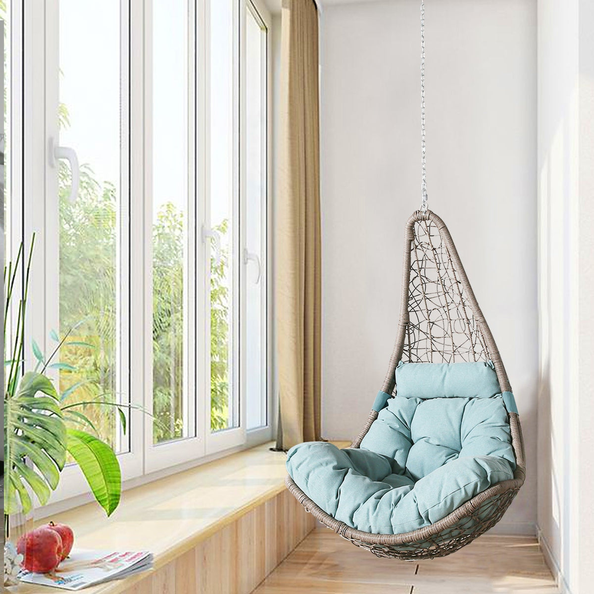 Furnishings Outdoor Patio Wicker Swing Chair Without Stand