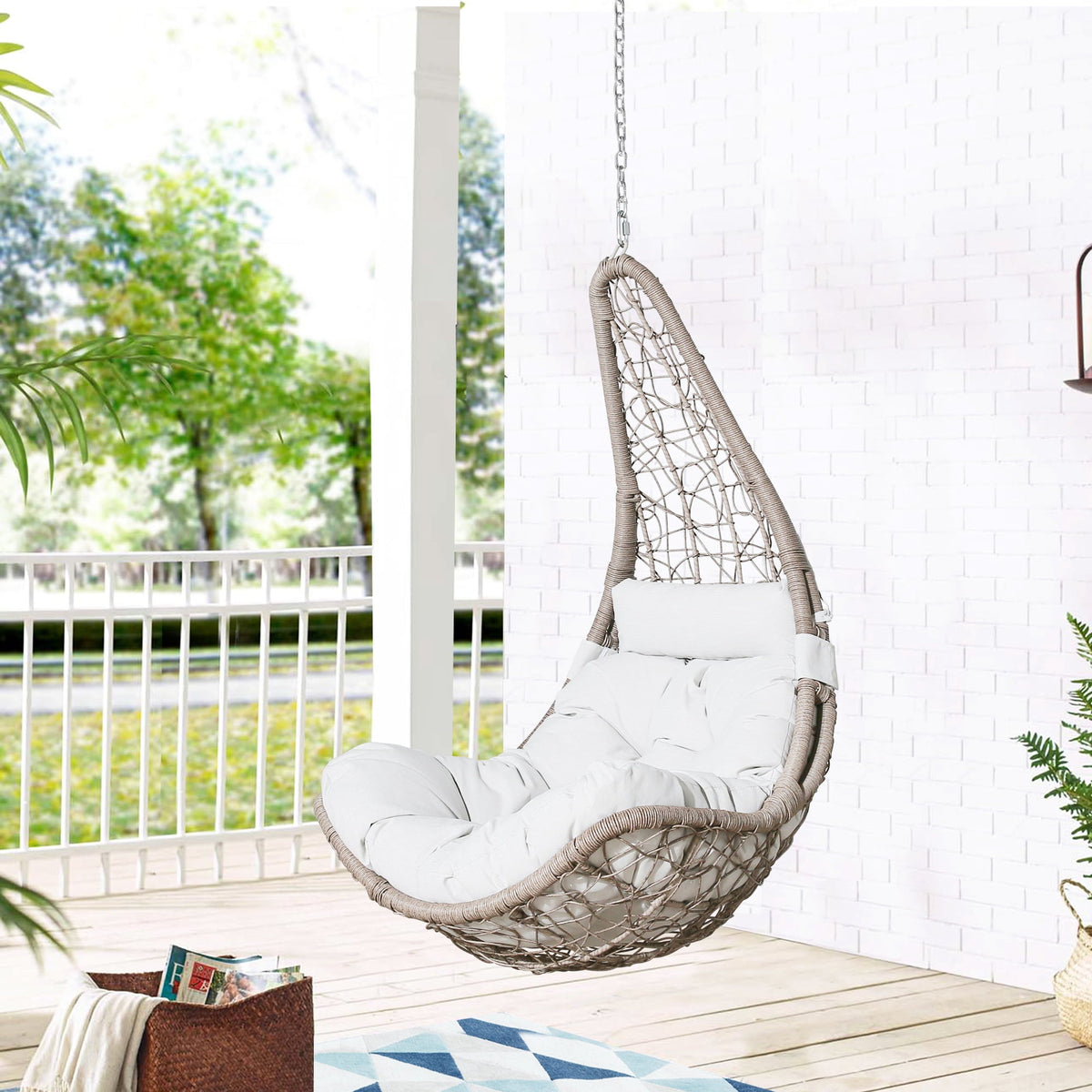 Furnishings Outdoor Patio Wicker Swing Chair Without Stand