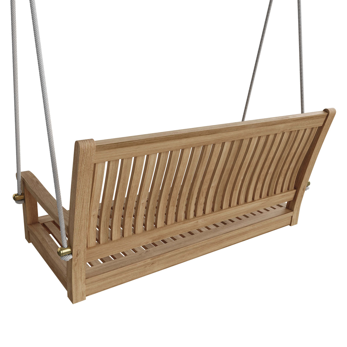 48 Straight Swing Bench. 24 H x48 W x 26 D. Crafted From Premium Teak. Includes 25 Foot White Rope. Outdoor swing