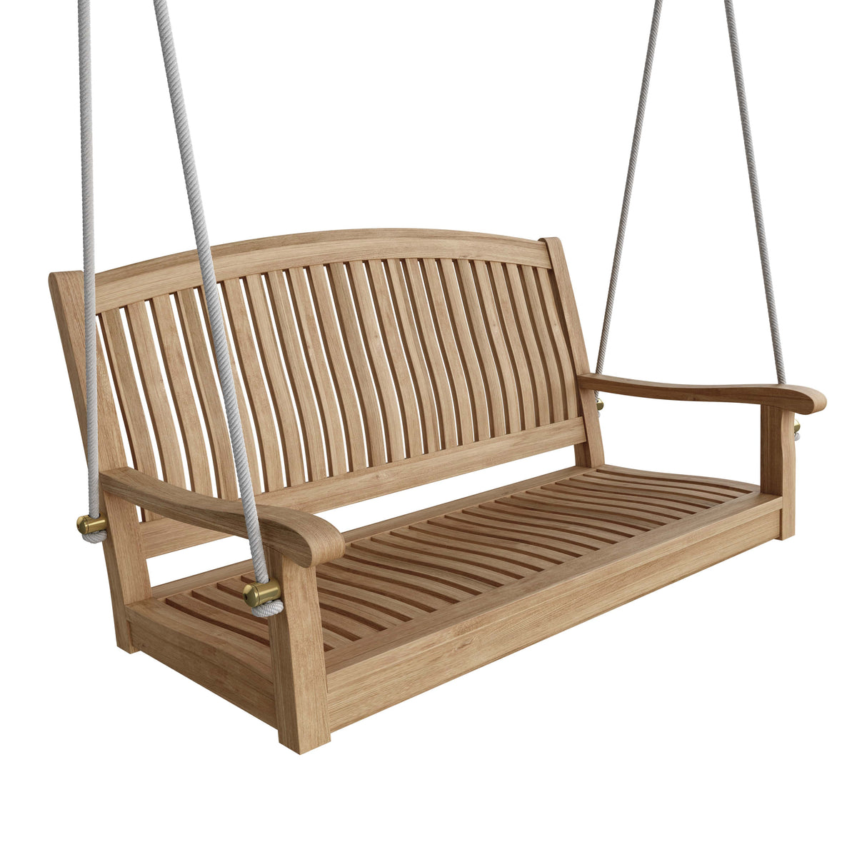 48 Round Swing Bench.24 H x48 W x 26 D. Includes 25 Foot White Rope. Outdoor swing
