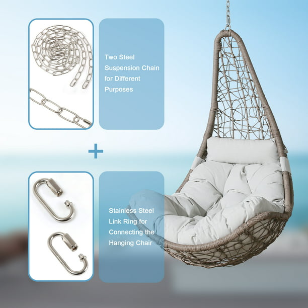 Furnishings Outdoor Patio Wicker Swing Chair Without Stand
