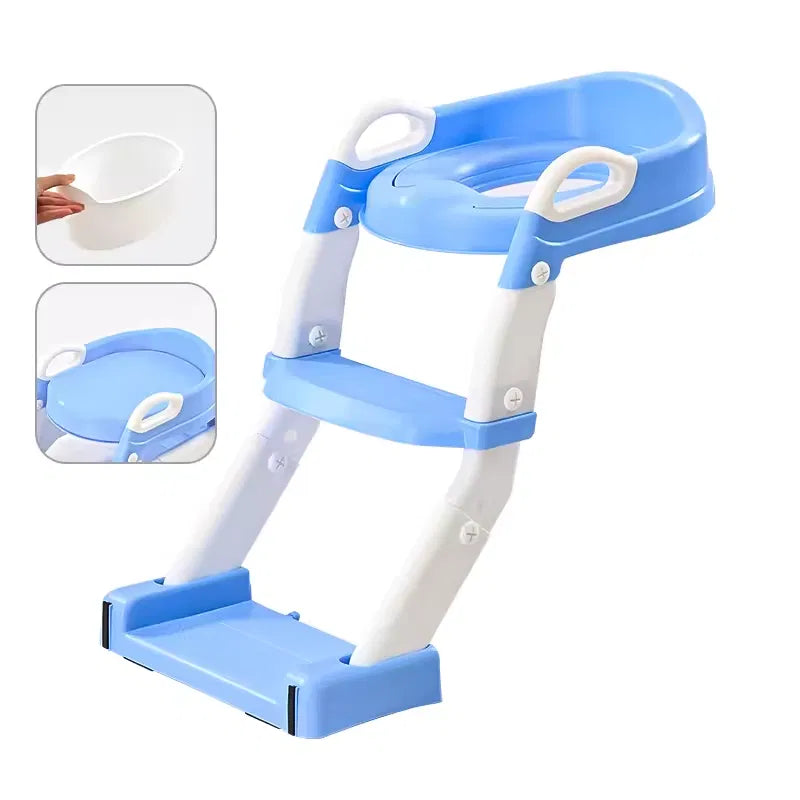Potty Training Toilet PP+TPE Toddler Toilet Seat for Boys Girls Anti-Slip Step Stool Potty Chair Plastic 3-in-1