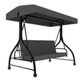 3 Person Patio Swing. Porch Swing Chair. Outdoor Canopy Swing with Stand and Cushions