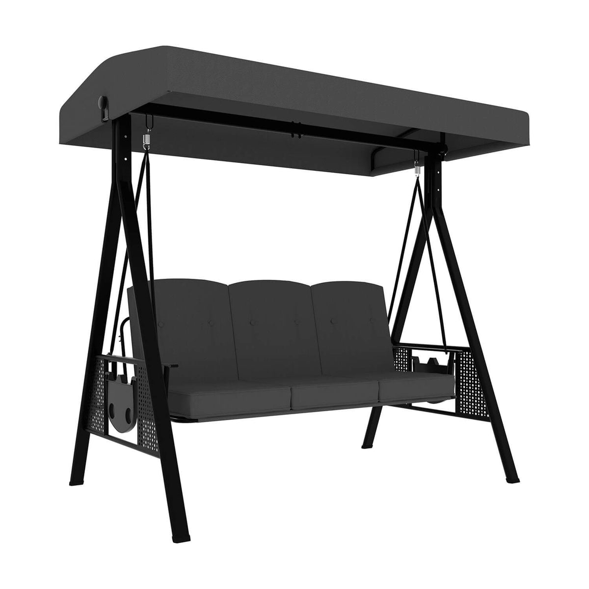 Patio Swing Chair with Canopy. Swing Seat for Adults. 3-person Swing with Removable Cushion