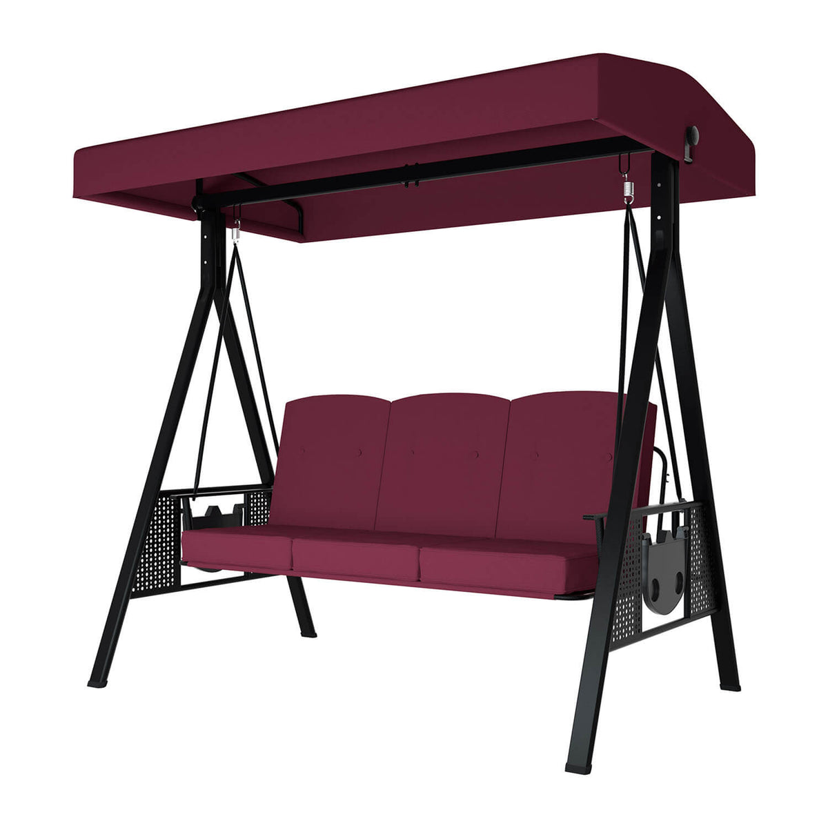 Patio Swing Chair with Canopy. Swing Seat for Adults. 3-person Swing with Removable Cushion
