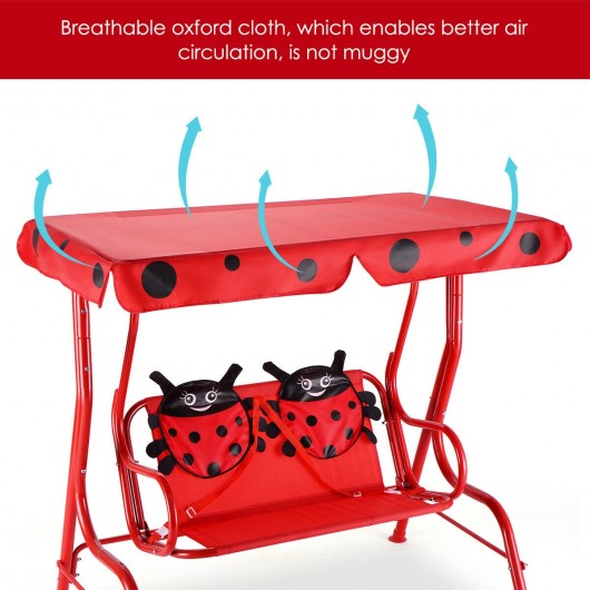 2 Person Kids Patio Swing Porch Bench with Canopy Outdoor swing