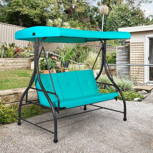 3 Seats Converting Outdoor Swing Canopy Hammock w/Adjustable Tilt Canopy