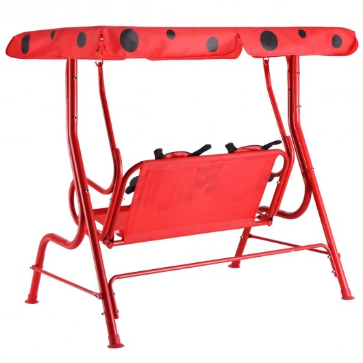 2 Person Kids Patio Swing Porch Bench with Canopy Outdoor swing