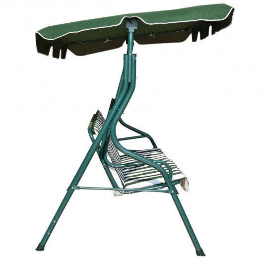 3 Seats Patio Canopy Swing-Green Outdoor swing