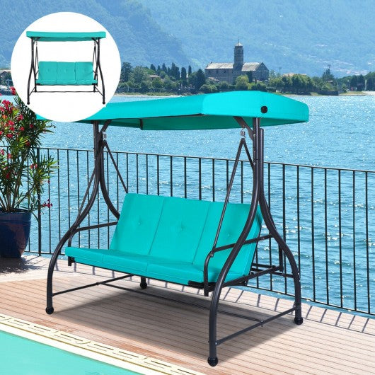 3 Seats Converting Outdoor Swing Canopy Hammock w/Adjustable Tilt Canopy