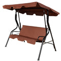 3 Seats Patio Canopy Swing-coffee Outdoor swing