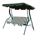 3 Seats Patio Canopy Swing-Green Outdoor swing