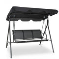 3 Person Patio Swing with Polyester Angle Adjustable Canopy Outdoor swing