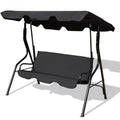 3 Seats Patio Canopy Swing-Black Outdoor swing