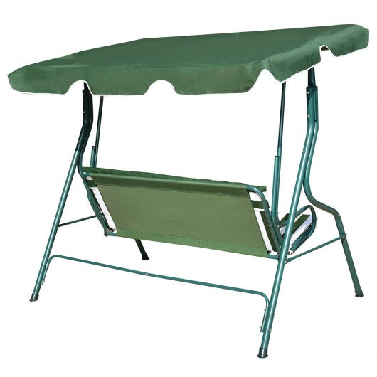 3 Seats Patio Canopy Swing-Green Outdoor swing