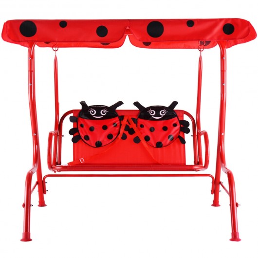 2 Person Kids Patio Swing Porch Bench with Canopy Outdoor swing